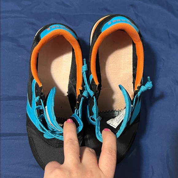 Brooks Black and Teal Athletic Shoes with Orange Highlights - Picture 12 of 13